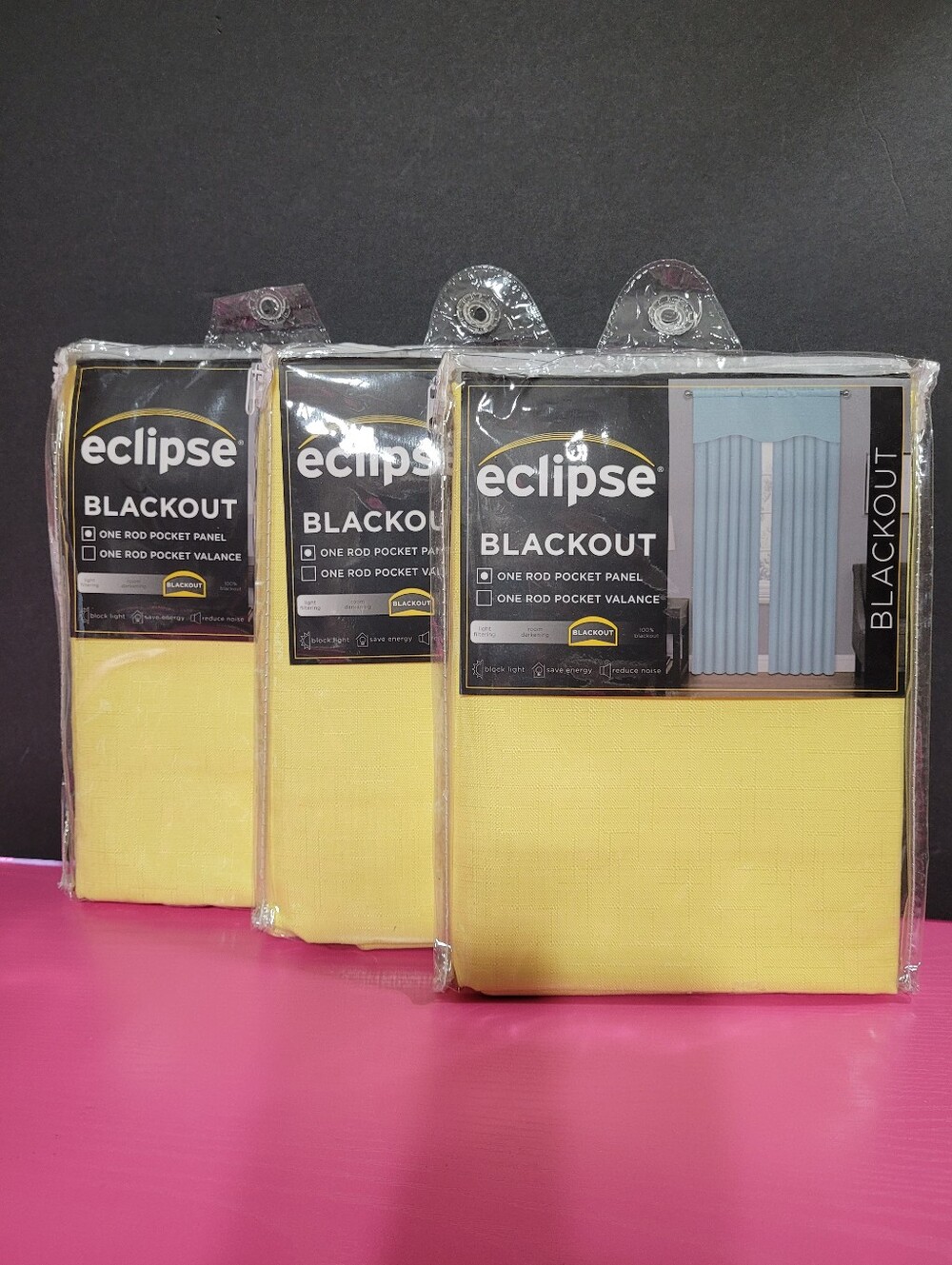 Eclipse Blackout One Rod Pocket Panel 42" X 54" Lemon Set Of 3 (1742)